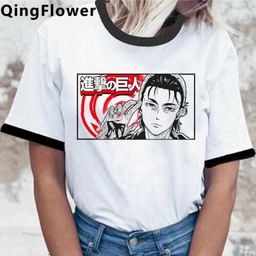 Attack on Titan Shingeki No Kyojin Levi Titan Attack clothes women couple harajuku summer top clothes white t shirt