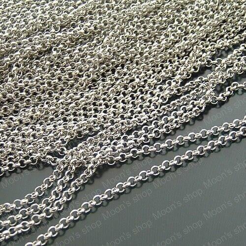 Wholesale Width 2mm Imitation Rhodium Copper Link Chains Diy Jewelry Findings Accessories 2 Meter(JM2619)