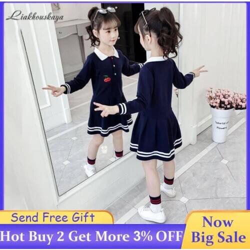 2019 Girls Dresses Spring And Autumn Korean Long Sleeve Top Teen Cotton Birthday Dress GirlS Cute Wind Princess Skirt 3-12 Year