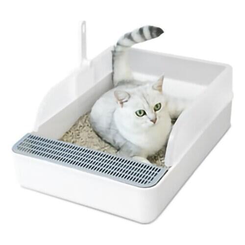 Pet cat litter box size semi-enclosed cat litter box removable splash-proof plastic cat toilet bowl cat supplies