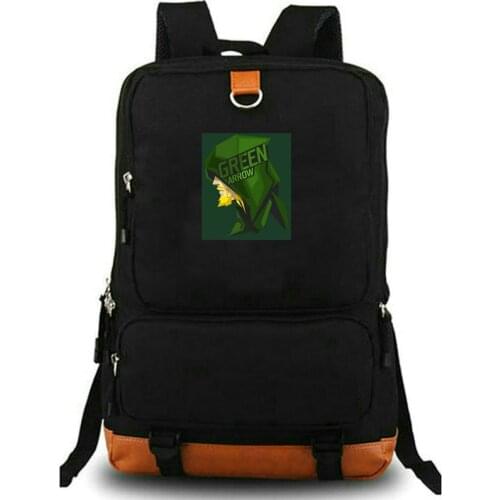 Green Arrow backpack Oliver Queen daypack Cool schoolbag Hero print rucksack Satchel school bag Laptop day pack
