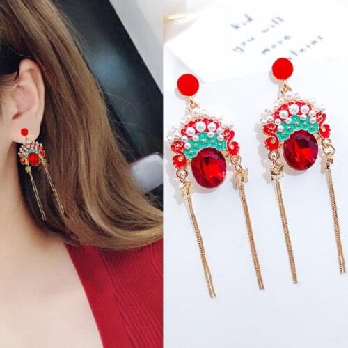 Hua Dan Xiaosheng Earrings Retro Chinese Style Earrings 2019 New Trendy Peking Opera Facebook Earrings Net Red