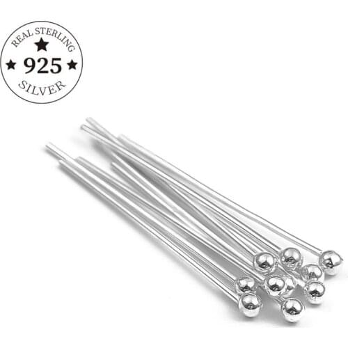 925 Sterling Silver Findings Head Ball Pins 15 20 25 30 35mm Ball Head Pins Needles Findings For Diy Jewelry Making Accessories