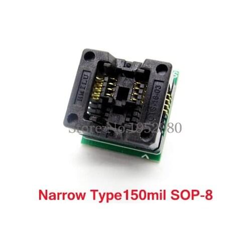 SOP8 IC Burn in Testing Socket Chip Programmer Adapter Narrow Type 150mil Fit for 3.9MM 8Pin SOIC IC