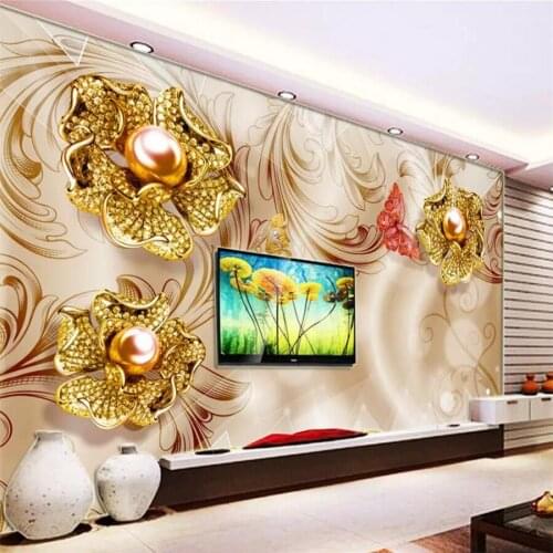 Wellyu Custom wallpaper Papel de parede 3d murals artist and rich diamond flowers living room bedroom TV background wall paper