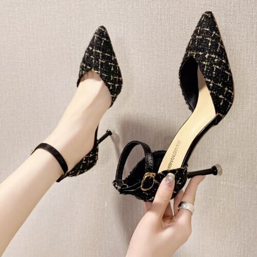 2020 High Heels Spring And Summer New Mature Pointed Wild Sexy Kitten Heels Fashion Luxury Womens High Quality Shoes W27-03