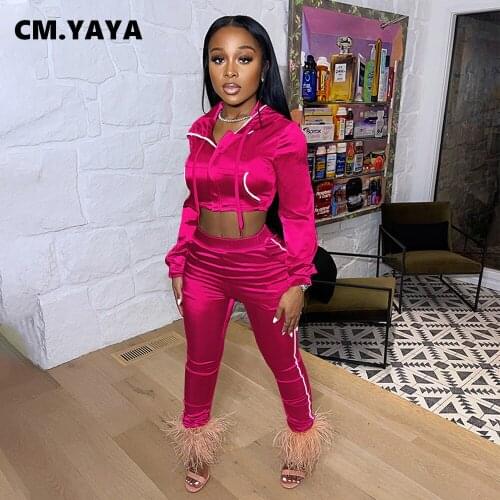 Lemon Gina Women Tracksuit Solid Hooded CropTops + Pockets Pants Two 2 Piece Sets Fashion Outfits Casual Pants Sweatsuit Fall