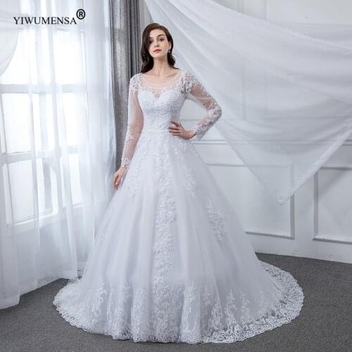 A17 Robe De Princesse White Tulle Long Sleeves Turkey Wedding Dress Bohemian Lace A Line Bride Gown Factory China Made Dresses