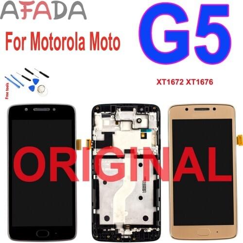 5.0'' For Motorola Moto G5 LCD Display Touch Screen Digitizer Assembly With Frame Replacement For Moto G5 XT1672 XT1676 XT1670