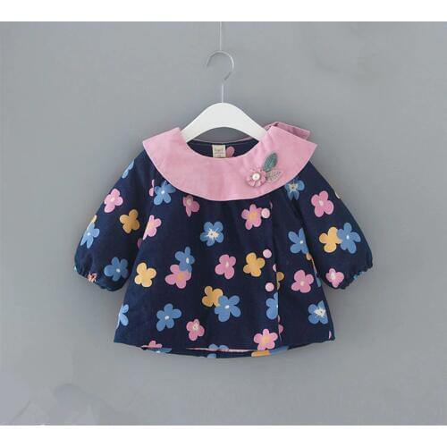 2020 Winter Baby Girls Denim Jacket Plus Velvet Warm Toddler Girl Outerwear Coat 0-2 Years Kids Infant Girls Clothes