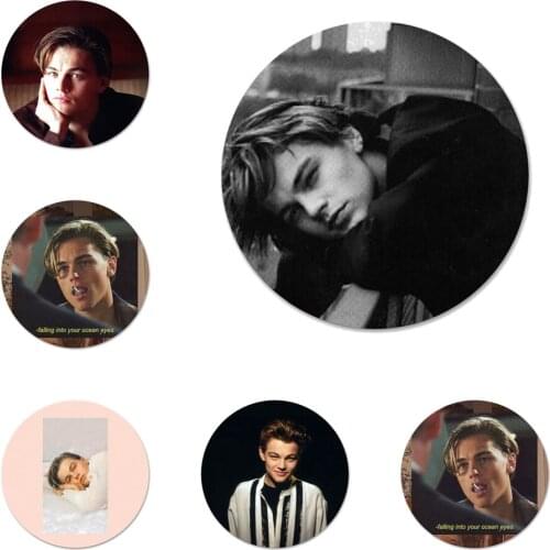 Leonardo DiCaprio young Super Star Icons Pins Badge Decoration Brooches Metal Badges For Backpack Decoration 58mm
