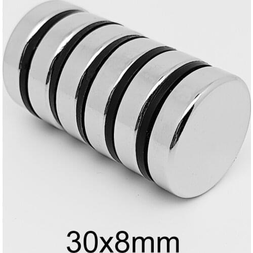 1/2/5/10PCS 30x8 Big Round Magnetic magnets 30mm X 8mm Srtong Dics Neodymium Magnet 30x8mm N35 Permanent Magnet sheet 30*8 MM