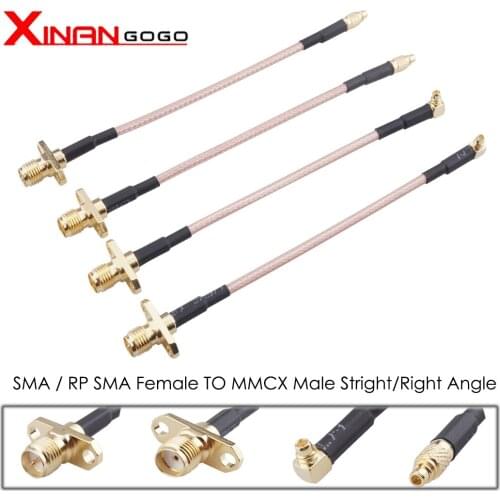 1pcs MMCX to RP-SMA Female Flange Panel Mount RG316 10cm Pigtail FPV Antenna Extension Cord for TBS Unify PandaRC VTX