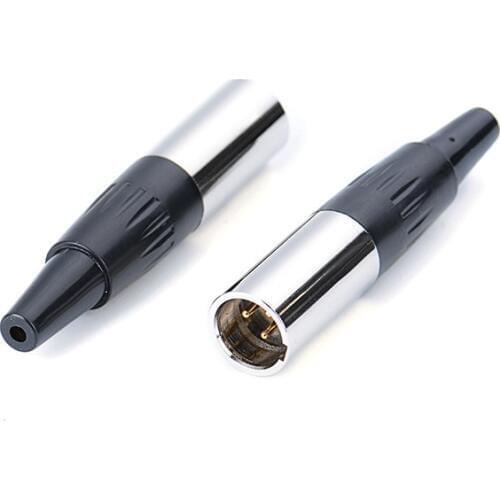 1Pcs High Quality Mini XLR 3Pin male Plug Small XLR Audio Microphone Connector for MIC Soldering Straight