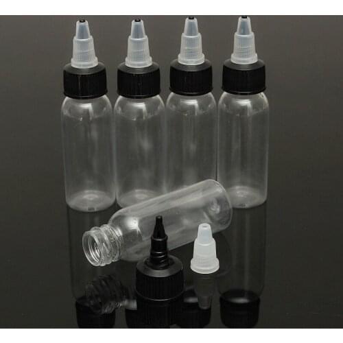 RoYun 10Pcs 1oz 30ml Tattoo Permanent Makeup Green Soap Pigment Ink Cap Plastic Bottle