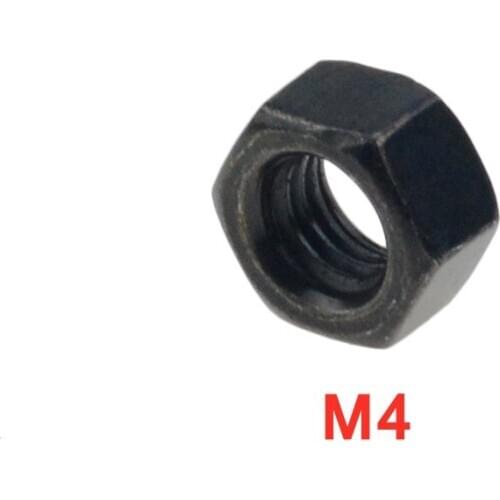 100pcs/Lot Metric Thread M4 Black Grade 8.8 Carbon Steel Hex Nut Hexagonal Nut Screw Nut DIY Hardware Fastener