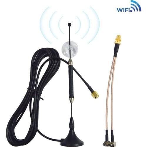 10dBi 4G Antenna SMA Plug 696-960MHz / 1710-2690MHz Long Range RG174 3M+ SMA Female to Y type 2 X TS9 Male RG316 Cable 15cm