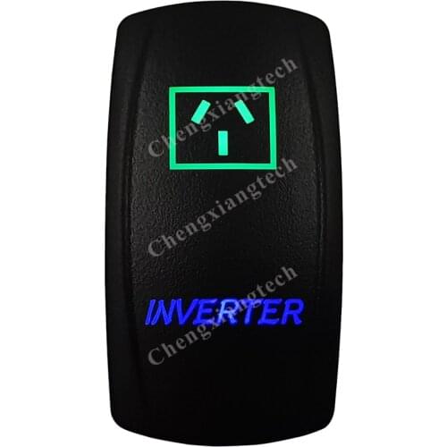 12V 24V Marine Car Boat Truck RV INVERTER Rocker Switch SPST, 5 Pins ON-OFF, Green & Blue Led Push Switch for Carling