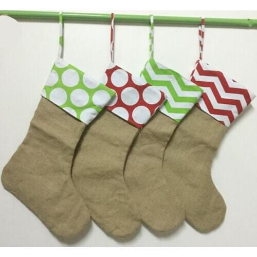 120pcs/lot Fast Shipping New Arrival Cute Monogrammed Burlap Christmas Stocking