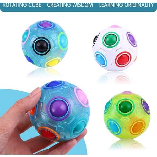 2021 Creative Magic Rainbow Ball Cube Speed Puzzle Ball Kids Educational Learning Funny Toys For Adult Children Stress Reliever