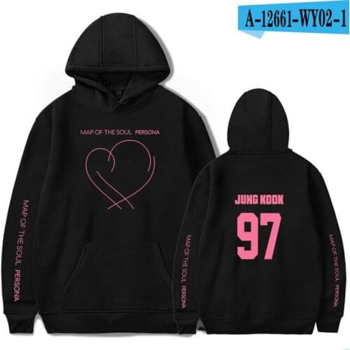 Bangtan Boys Hoodie Men Letter JIMIN J-HOPE JUNG KOOK SUGA Sweatshirt 97 Print Map Of The Soul Persona Hoodies Womens tracksuit