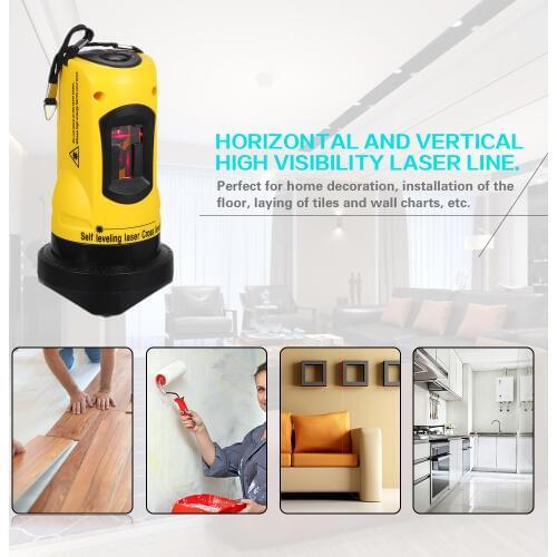 KKMOON Household 2 Lines Cross Laser Level Device 360 Rotary Cross Line Self Leveling Vertical & Horizontal Construction Tools