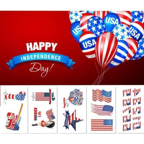 Independence Day Waterproof Face Tattoo Sticker National Masquerade Face Sticker Body Tattoo Decals US Flag Face Tattoos 1000pcs