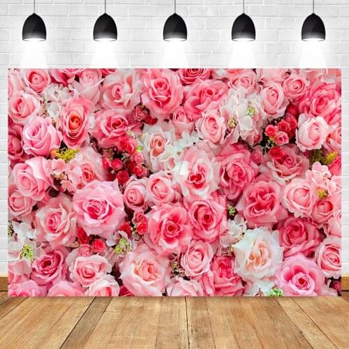 Baby Birthday Backdrop Wedding Photocall Pink Flower Floral Photographic Photography Background For Photo Studio Photophone Prop