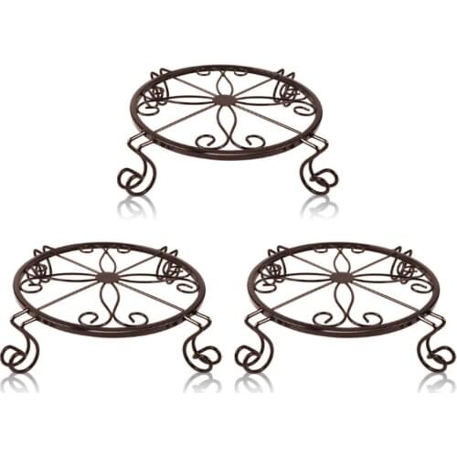 Plant Pot Heavy Duty Flower Stands Garden Container 3pcs Indoor Outdoor Desktop Floor-standing Round Decorative Supports Rack