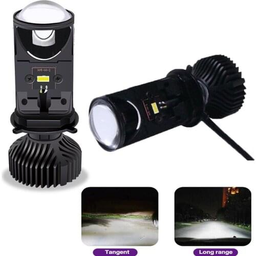 H4 LED Bulb with Mini Projector Lens H4 LED Conversion Kit 20000LM Automobiles Hi/Lo Beam LED Headlight Bulbs 12V 24V 6000K