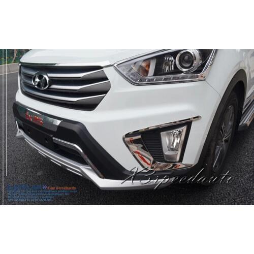 For Hyundai IX25 Creta 2014-17 Car Styling Chromed Front Fog Light Cover Trim