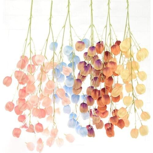 Artificial Lantern Flowers Home Living Room Floor Decoration Hanging Fruit Wedding Hall Flowers Fuchsia Bridal Bouquet KSH39