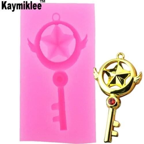 Kaymiklee M580 1PCS Key Shape Silicone Mold Cake DIY Baking Mould For Cupcake Jelly Chocolate Sugar Fondant Cake Decoration Tool