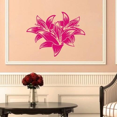 Beautiful Flowers Wall Stickers Home Decor Vinyl Removable Creative Design Art Murals Living Room Bedroom Wall Decals