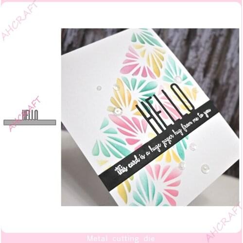 HELLO Words Lace Metal Cutting Dies for DIY Scrapbooking Photo Album Decorative Embossing Paper Card Crafts Die 2021