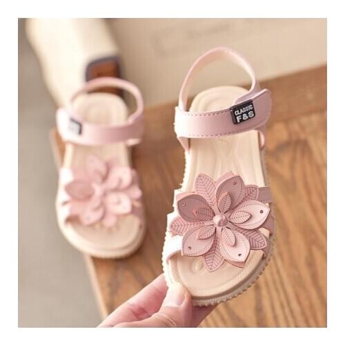 Summer Kids Shoes for Girls Baby Girls Sandals Children Leather Sun Flowers Shoes Princess Gladiator Dress Shoes Sandalias