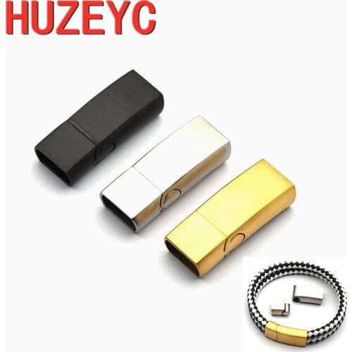 10pcs/Lot Stainless Steel Magnetic Clasps Hole 12*6mm Leather Cord Bracelet Magnet Lace Buckle DIY Jewelry Making Accessories
