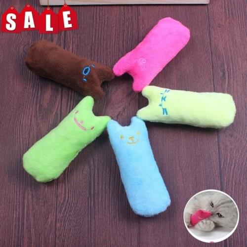 Mini Cute Pet Plush Toys Claws Thumb Bite Cat Mint Scratcher Teeth Grinding Catnip Cat Toy Interactive Tools Pet Supplies