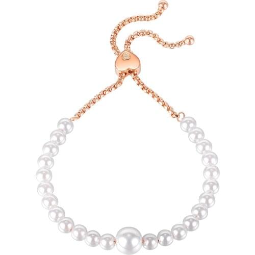 Fashion Artificial Pearl Jewelry Adjustable Temperament Stainless Steel Bracelet For Woman Gift Not Fade Wholesale