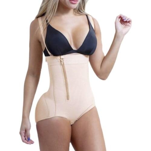 Moldeador de cuerpo esculpido y ajustado para levantar el trasero, ropa interior adelgazante con cremallera para mujer