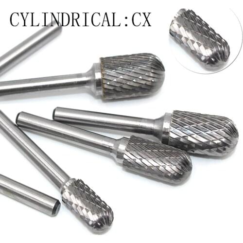 Files wood carving tools CX Cylinder rotary file carbide grinding head Burr bits Metal tungsten carbide Milling cutter file set