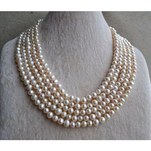 New Favorite Pearl Necklace 100inches Long 6-7mm White Genuine Freshwater Pearl Wedding Party Jewelry Charming Lady Gift