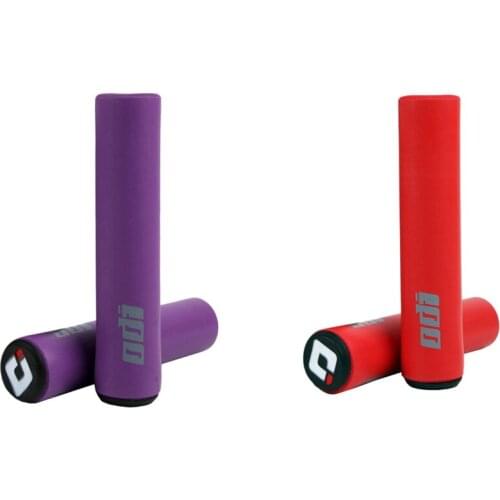 ODI 2Pair MTB Bicycle Grip Silicone Handlebar Grips Shock-Absorbing Soft Mountain Bicycle Grip Bike,Red & Purple
