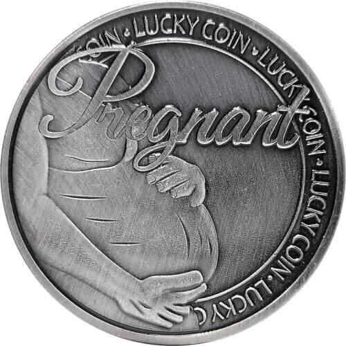 Drop Shipping Luck Commemorative Coin Pregnant Mom Four Leaf Clover Souvenir Coins Love gif