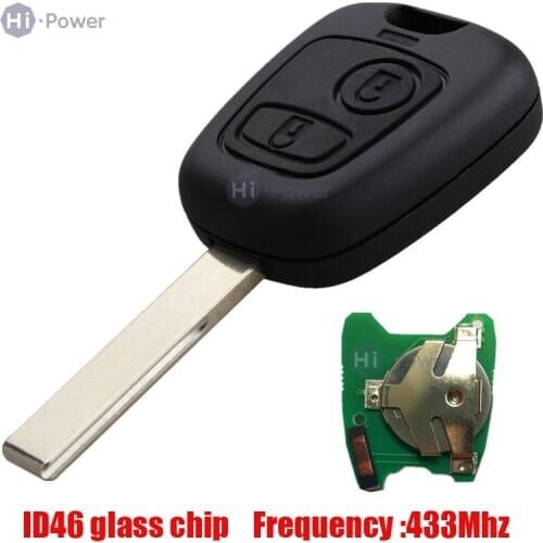Remote Car Remote Control Key 2 Buttons 433Mhz For PEUGEOT 307 107 207 407 607 1007 Blade With Electronic 46 Chip