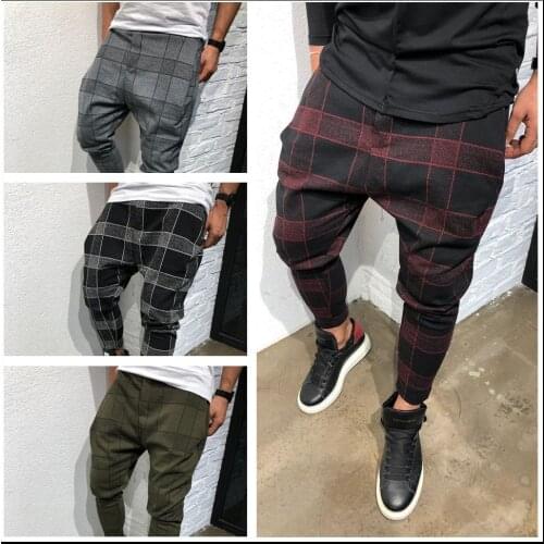 Summer Mens Checkered 3D Digital Printed Casual Pants Fashion Sweatpants Men Small Feet Hip Hop Trousers