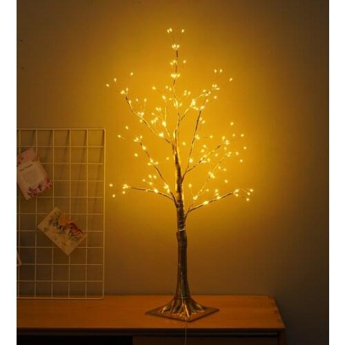 DIY 24LED Birch Tree Table Lamp Creative Fairy Copper Table Lamp LED Wedding Decorative Lights For Home Bedroom Decoration Lamps