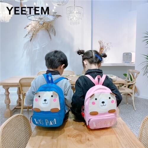 Childrens School Bag Childrens School Bag Korean Cartoon Cute Bear Canvas Kindergarten School Bag Student Boy Girl Backpack