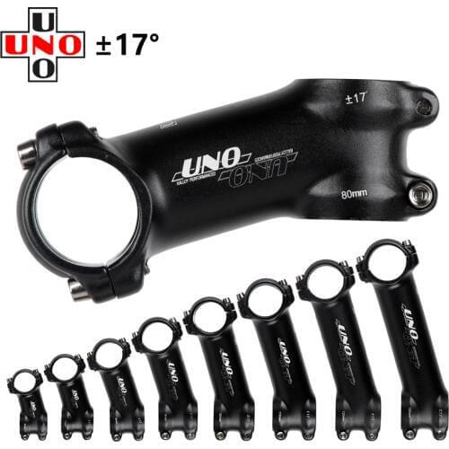 UNO Bicycle Stem Mountain Road Bike Stem Ultralight Handlebar Stem 31.8mm 17 Degree 60/70/80/90/100/110/120/130mm Matte Stem