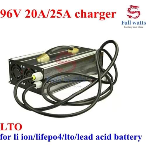 96V 25A 20A charger 32S 116.8V lifepo4 26S 109.2V lithium ion 20S 112V LTO lead acid 20A smart charger 200Ah 300ah battery